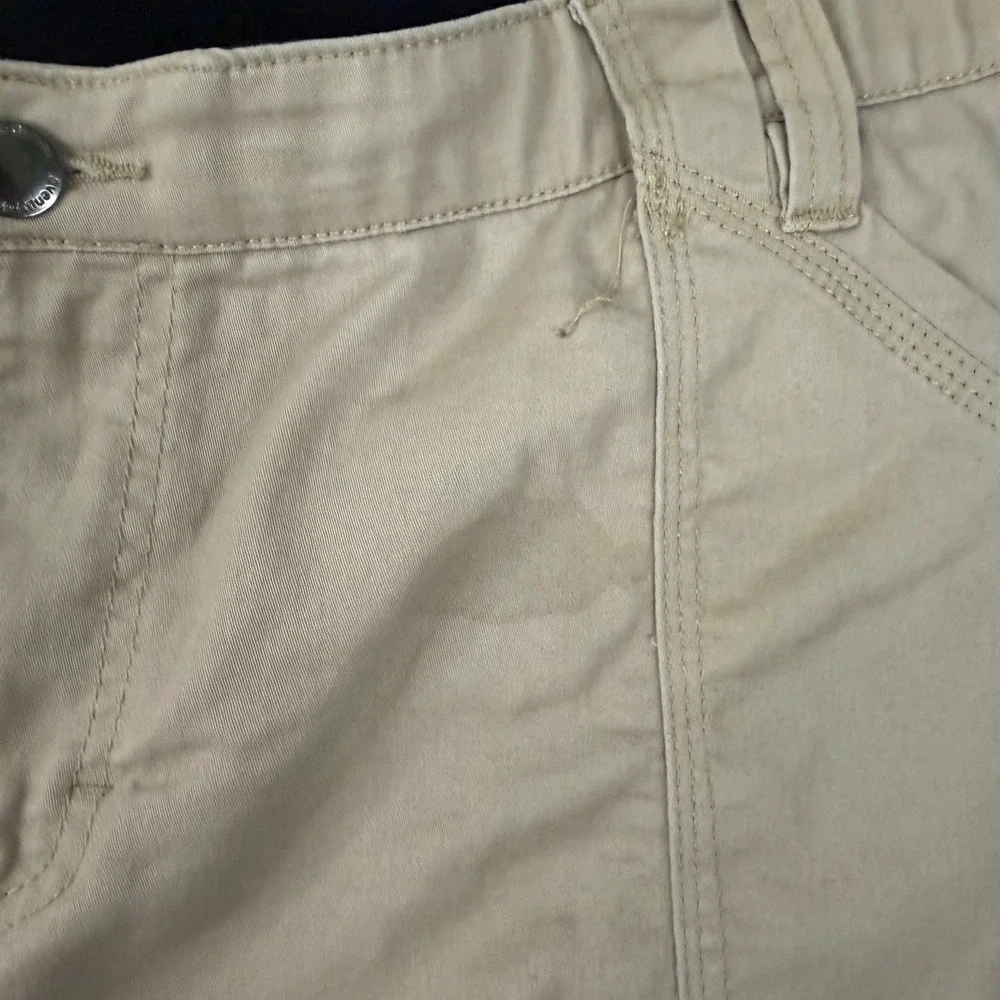Avenue Tan Ankle Pants Womens 22 Average Khaki Side Zip Straight Leg Stretch